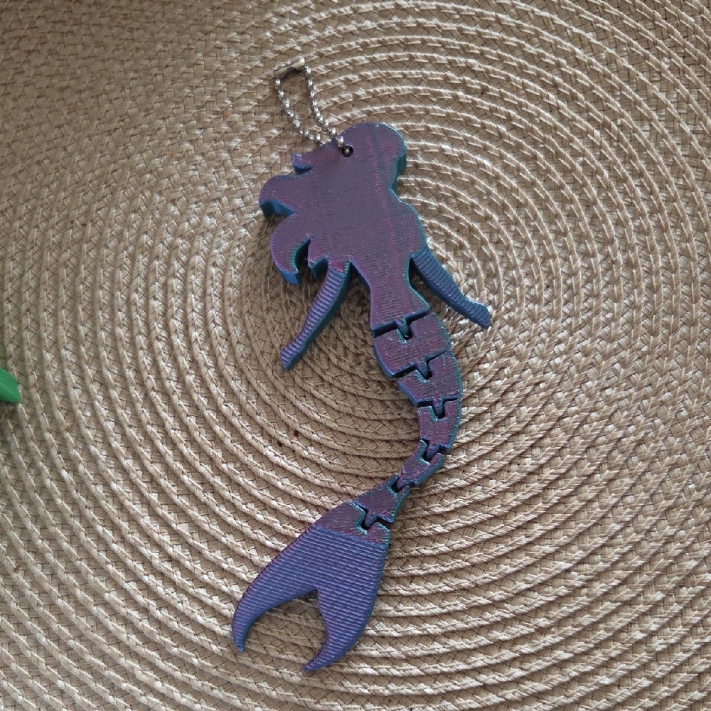 Mermaid Fish Flexi Bag charm/Keychain Hand Crafted